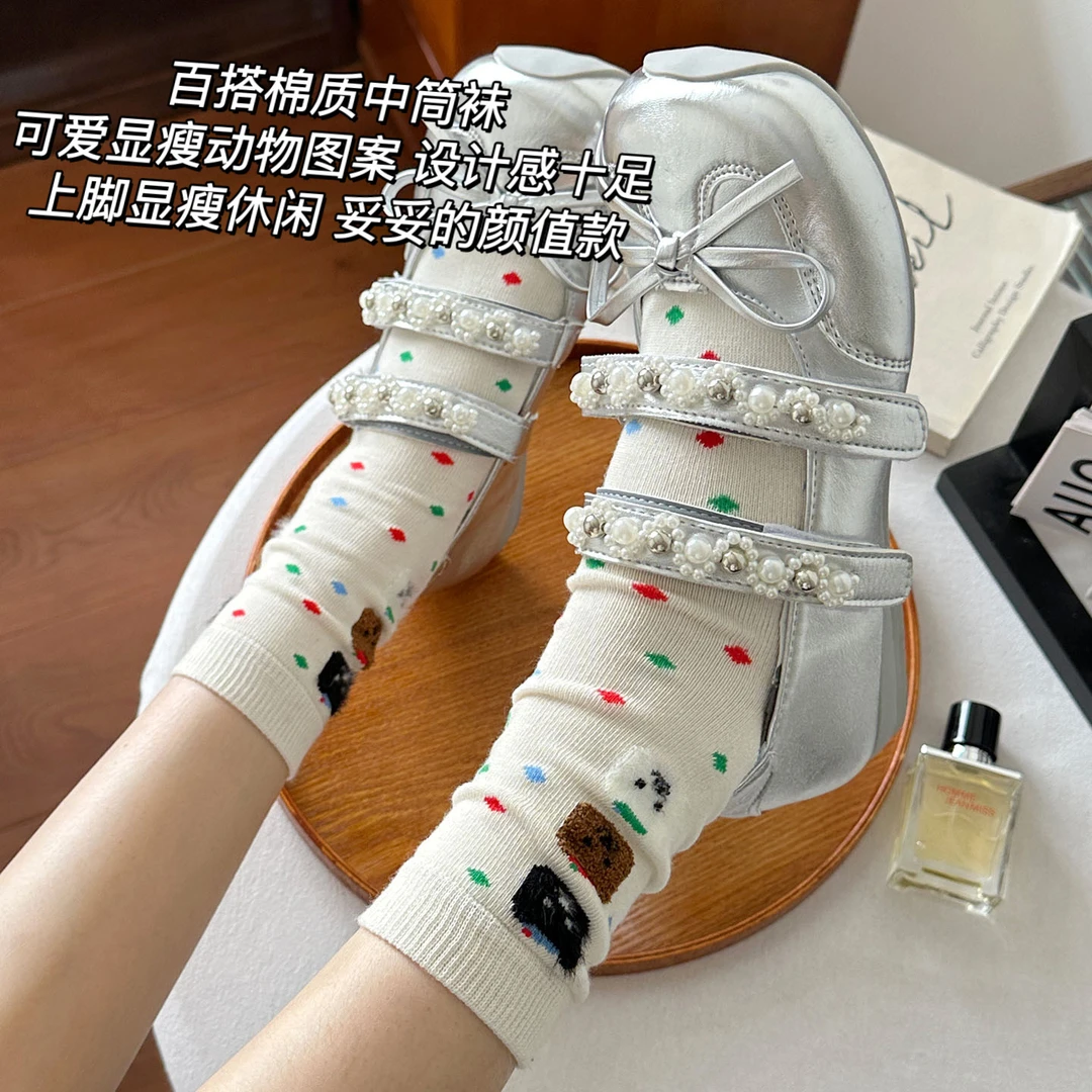 防汗春季秋季女中筒公主风中筒袜少女风欧若假日风