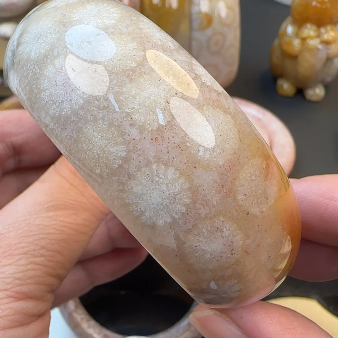 硅化珊瑚（珊瑚玉）未镶嵌手镯56.5-58圈3600