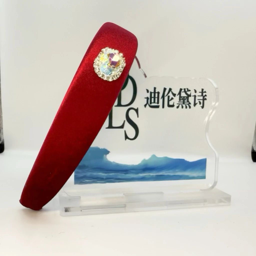 迪伦黛诗/【出类拔萃】丝绒水钻发箍喜庆过年新年结婚红色本命年