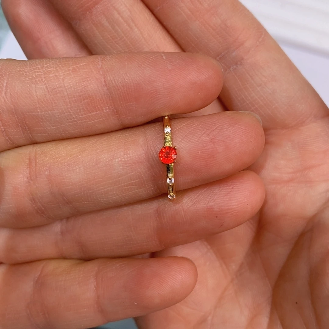 彩色蓝宝石戒指银S925镶嵌大*&