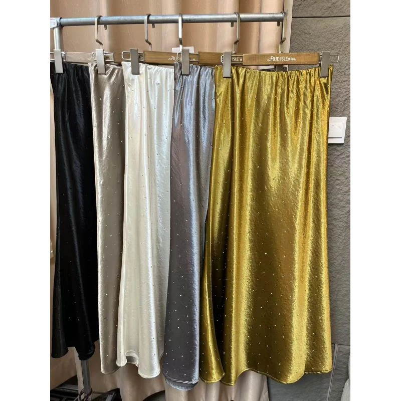 新中式国风网红黑色设计师款半身裙8671