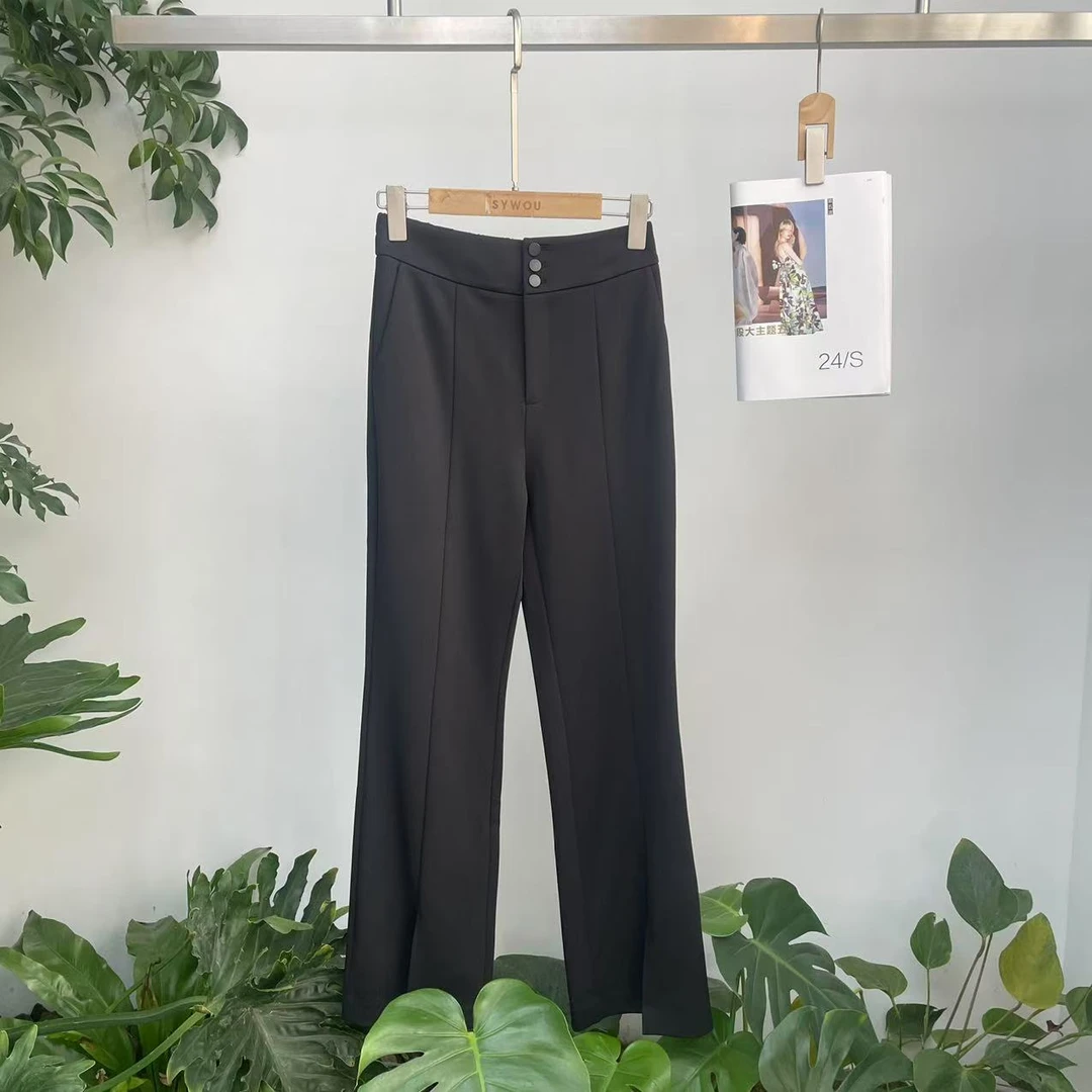 茜舞休闲裤女2025时尚百搭开叉职业裤【935606】