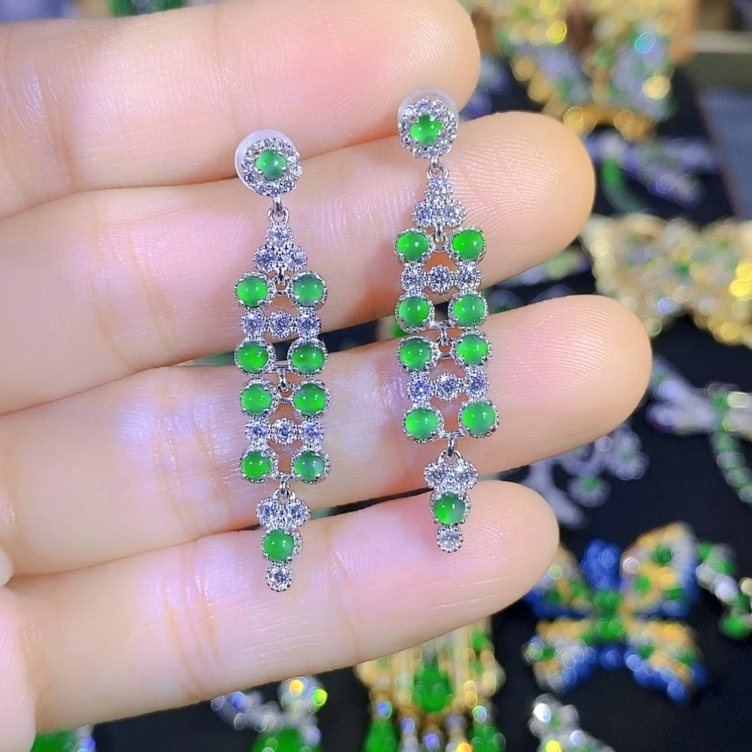 吊坠(不含链)银S925镶嵌翡翠