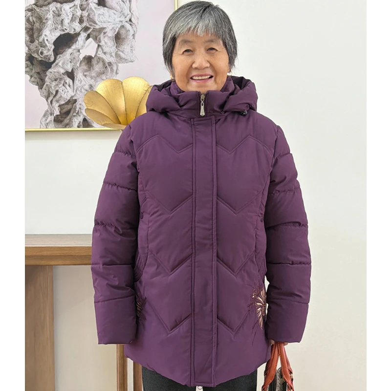 奶奶冬装加绒气质外套棉袄中老年妈妈装棉服新款加厚时尚保暖衣服