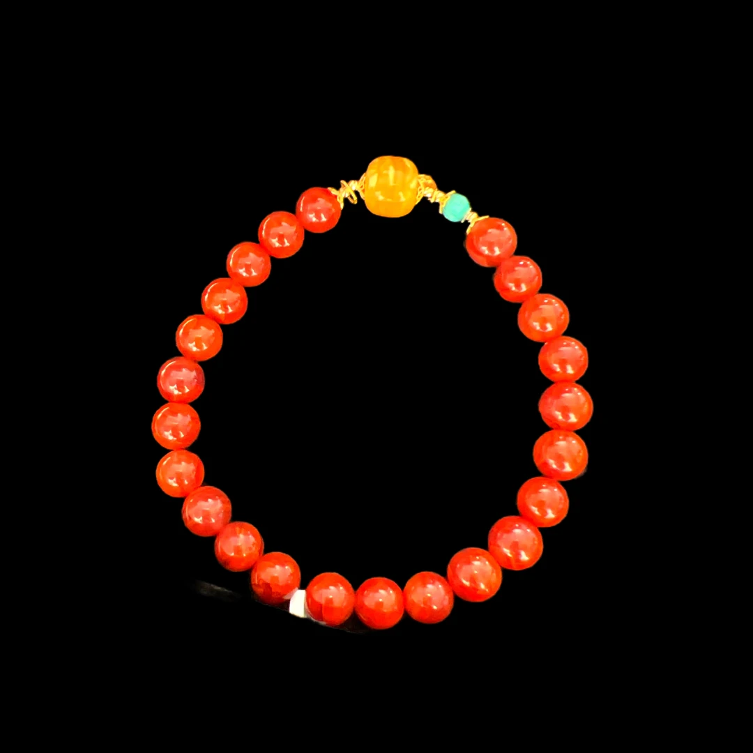 V6134南红18k手串孤品