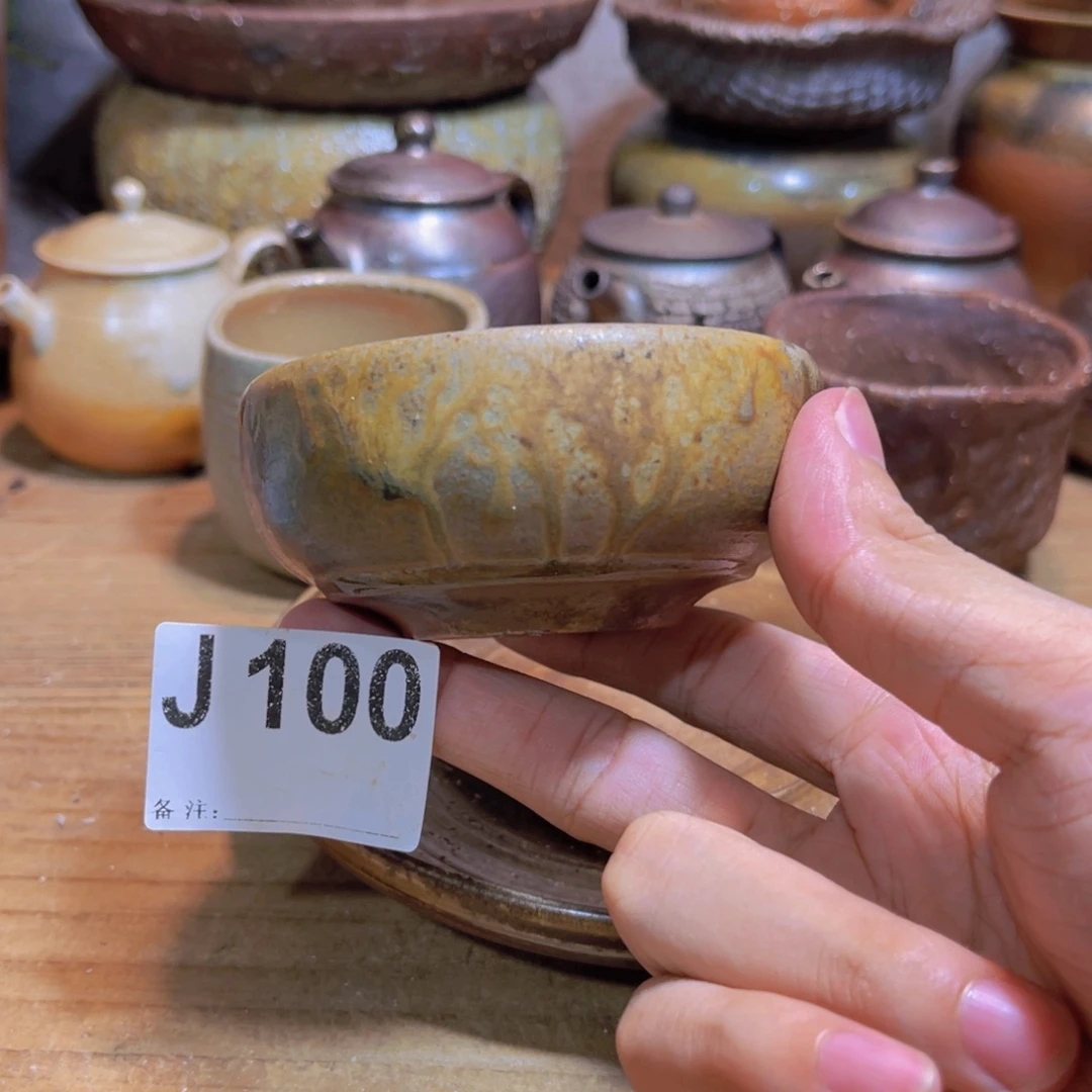 纯手工制作工艺（柴烧）裸烧纯手工制作柴烧杯100