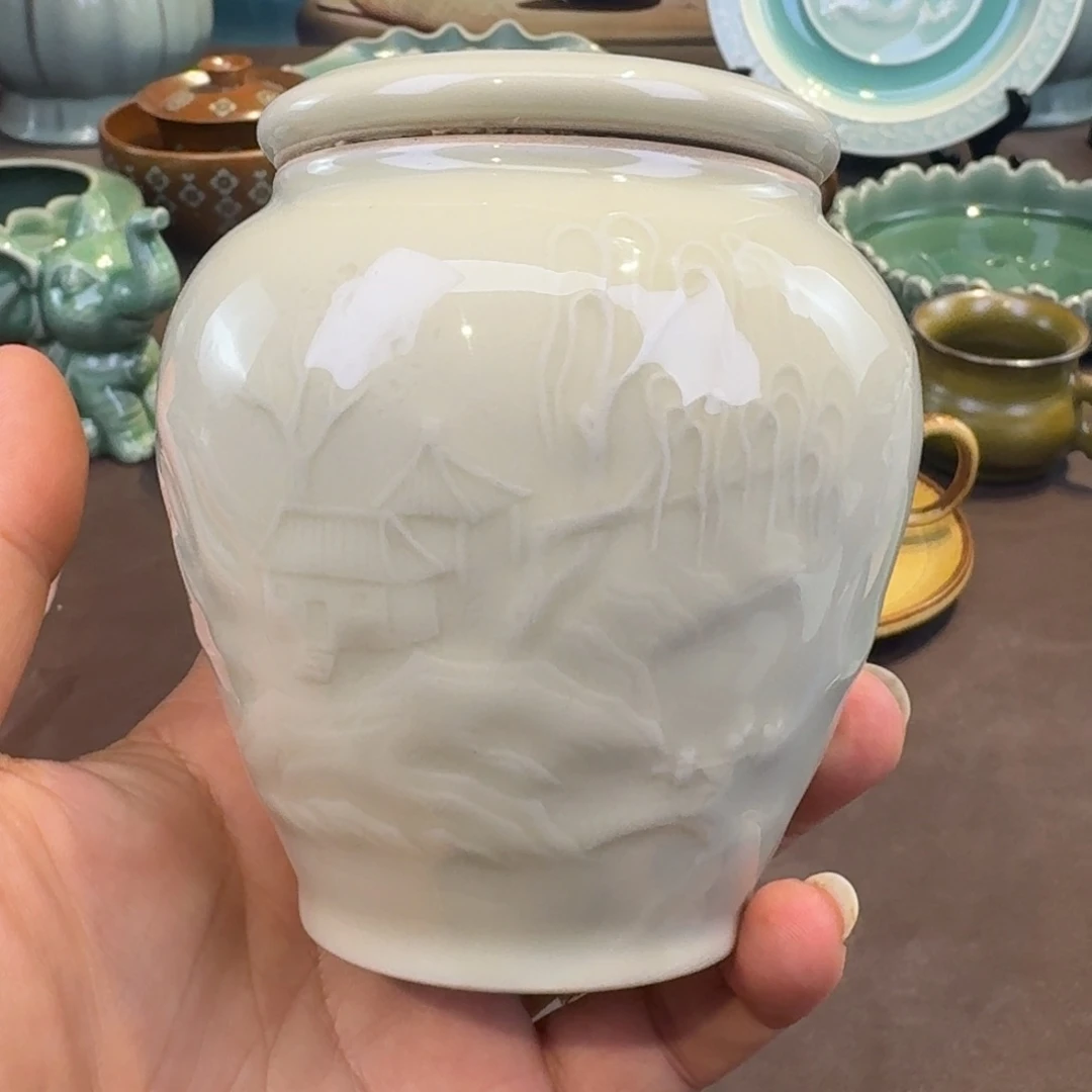 杯龙泉青瓷茶具微瑕