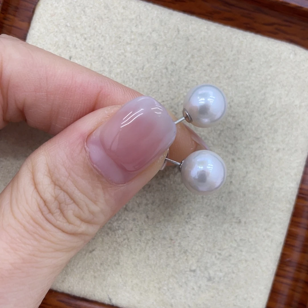 银S925镶嵌耳饰淡水珍珠