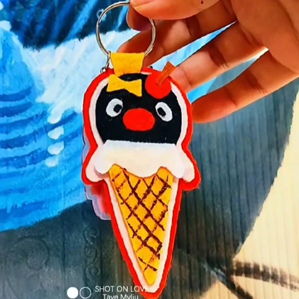 创意手工不织布小挂件冰箱贴冰淇淋图案卡通图案