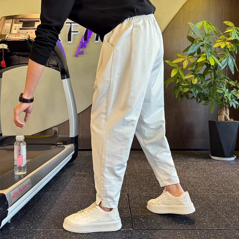 仓石一树夏季男士弯刀休闲裤透气速干百搭薄款运动裤轻奢痞帅男装