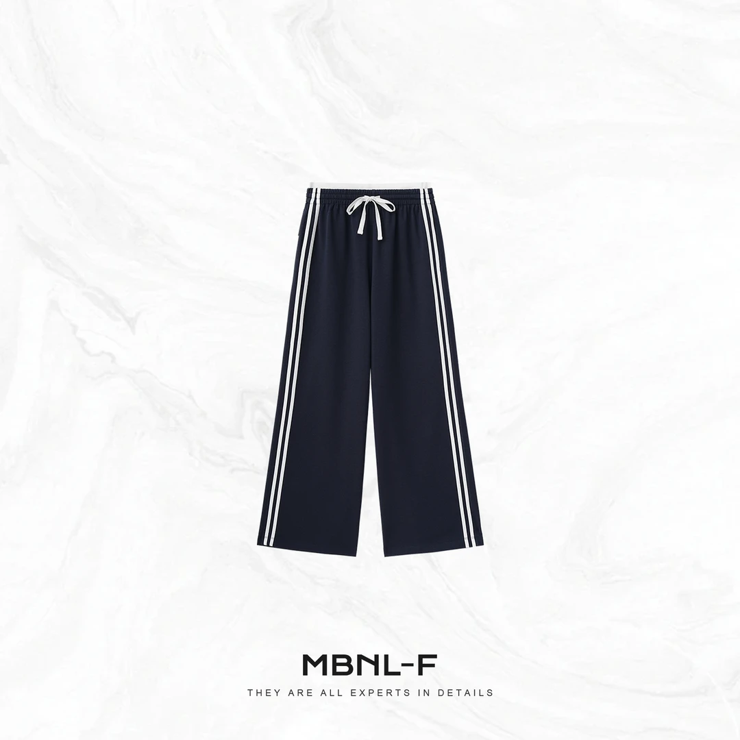 MBNL-F “杠杠裤” 日常极简中高腰天丝阔腿长裤 秦磊JN-KZ310