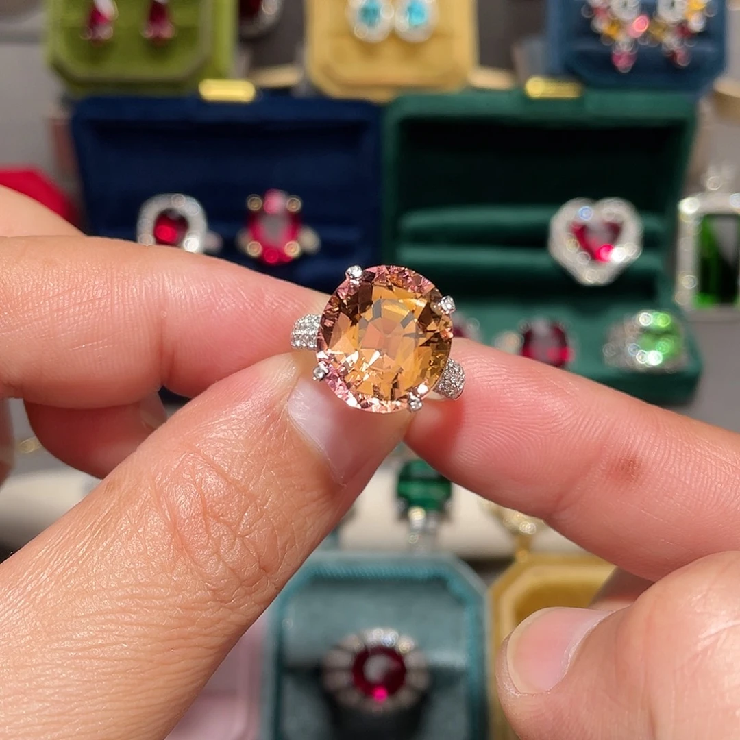 碧玺戒指18K金镶嵌11.41ct