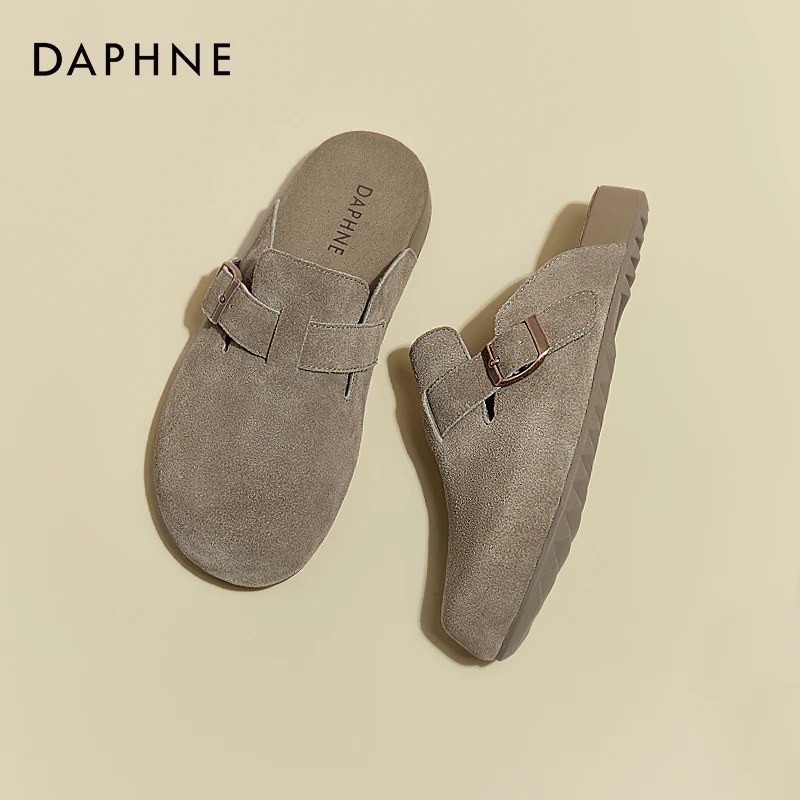 达芙妮勃肯鞋半拖女款2025秋季新款复古外穿懒人一脚蹬包头半拖鞋