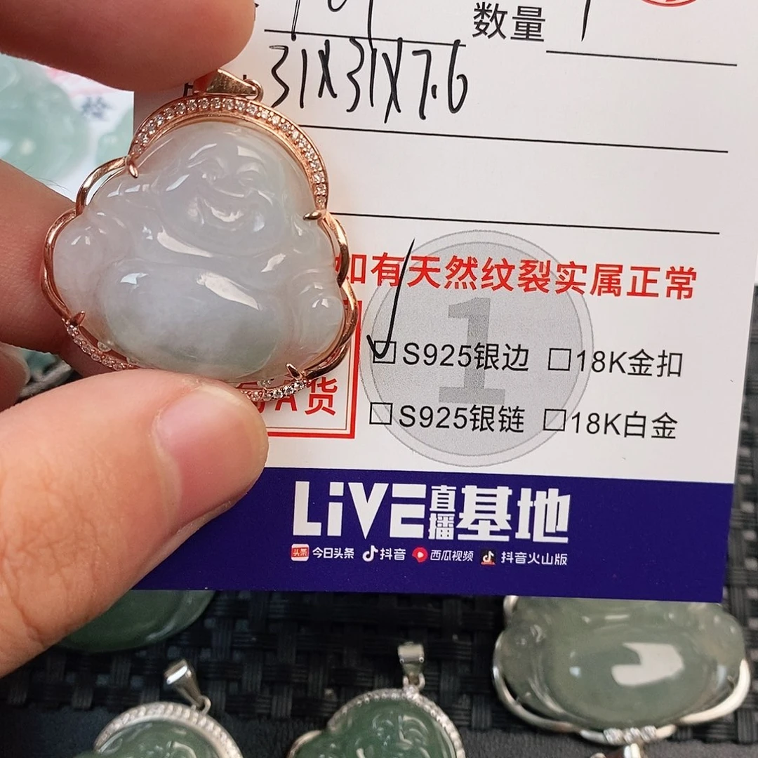 翡翠银S925镶嵌颈饰