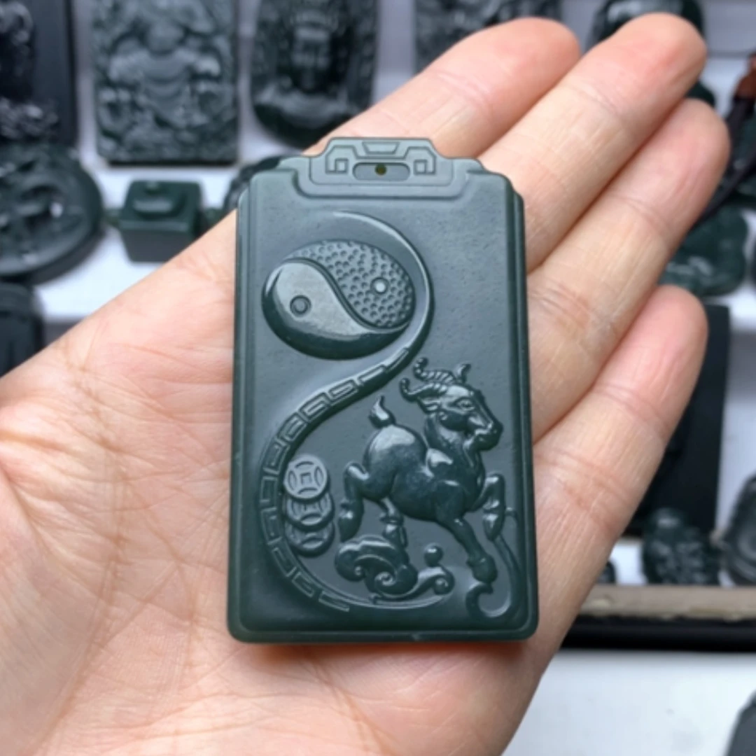 【闪购商品】和田玉颈饰未镶嵌东****9双面雕刻