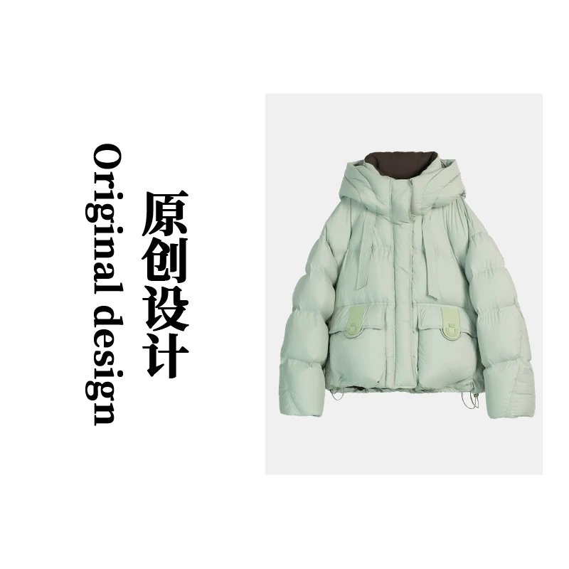 【雪儿专属】短款O型连帽油边羽绒服SDYH2363