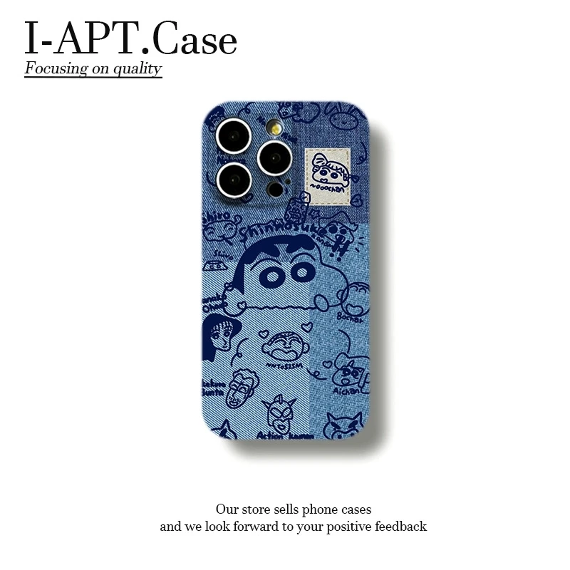 牛仔纹小新头像菲林软壳适用iPhone苹果16手机壳华为oppo小米vivo