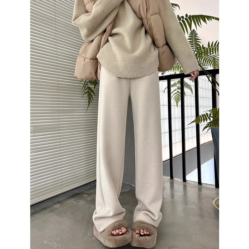 百搭宽松裤女2025新款高腰显瘦大码胖mm小个子秋冬加厚垂感阔腿裤