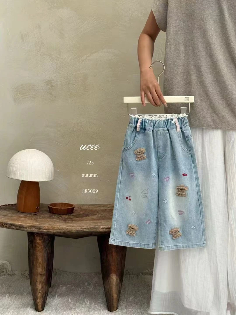 女童蓝色卡通牛仔裤（YX-883009-秋A）汉服