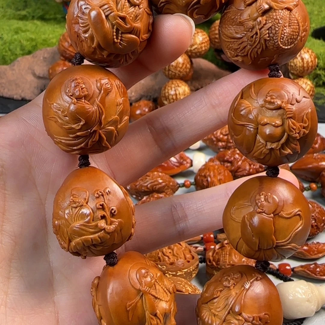 橄榄核手串/手链25浮雕双面十八罗汉