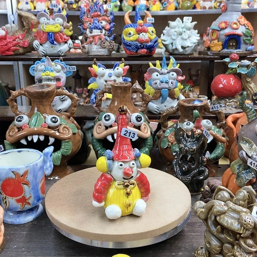 摆件直播间手工陶瓷摆件213