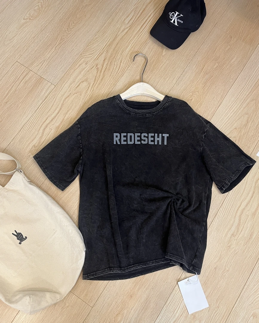 米多多 YSY#8089#潮流字母印花牛仔短袖 kc