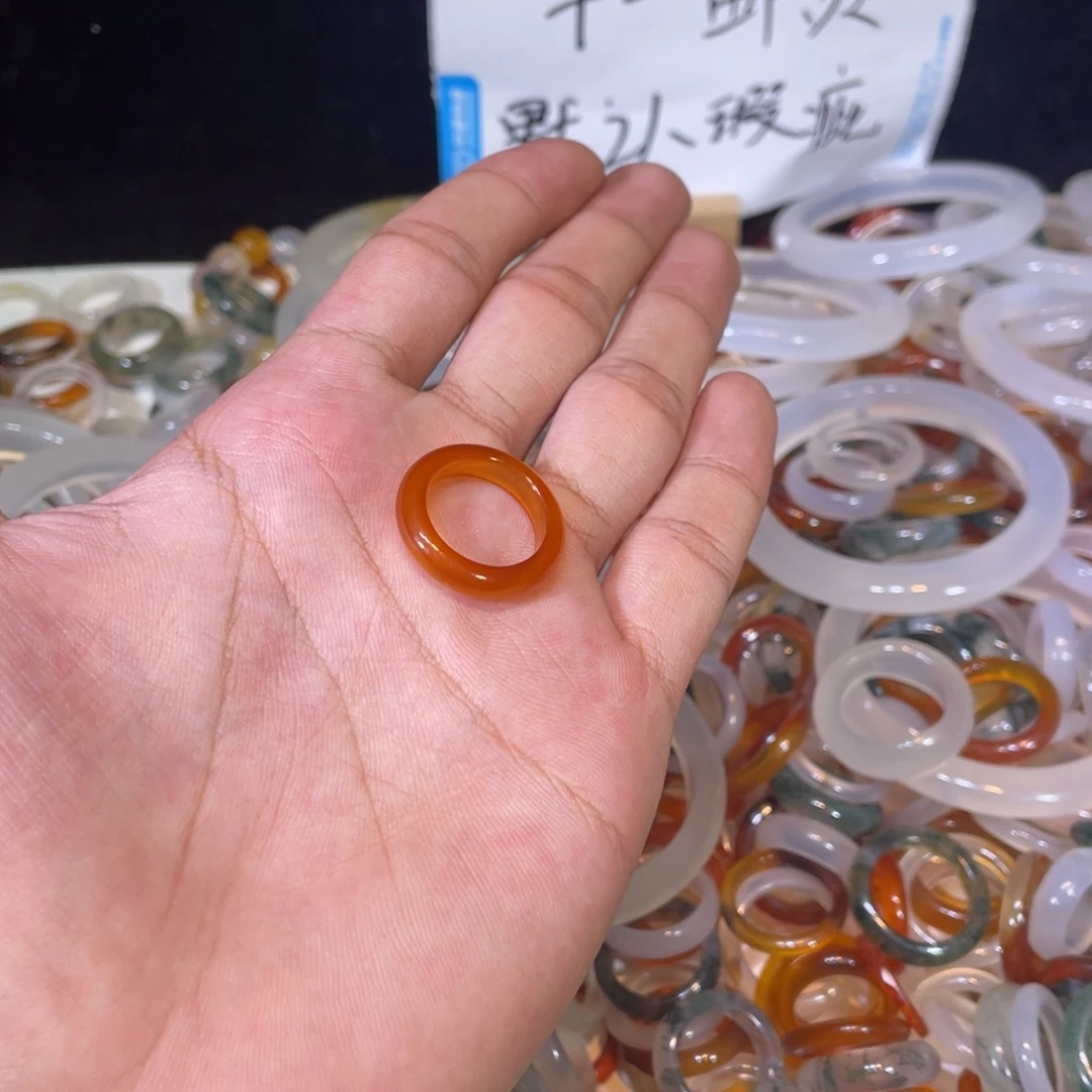 玛瑙/玉髓戒指未镶嵌41号港10 有瑕疵