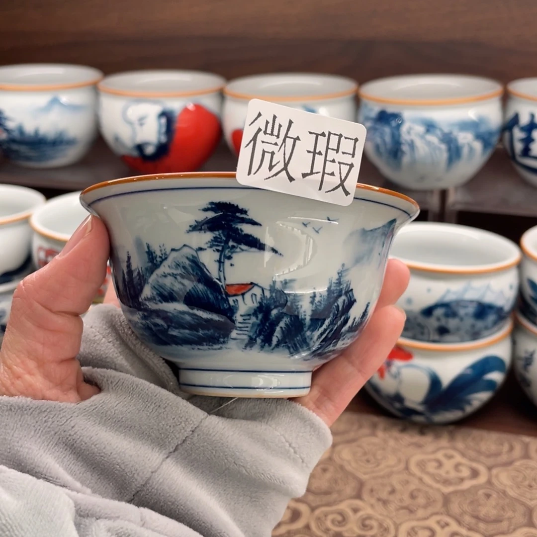 有瑕釉下彩纯手绘