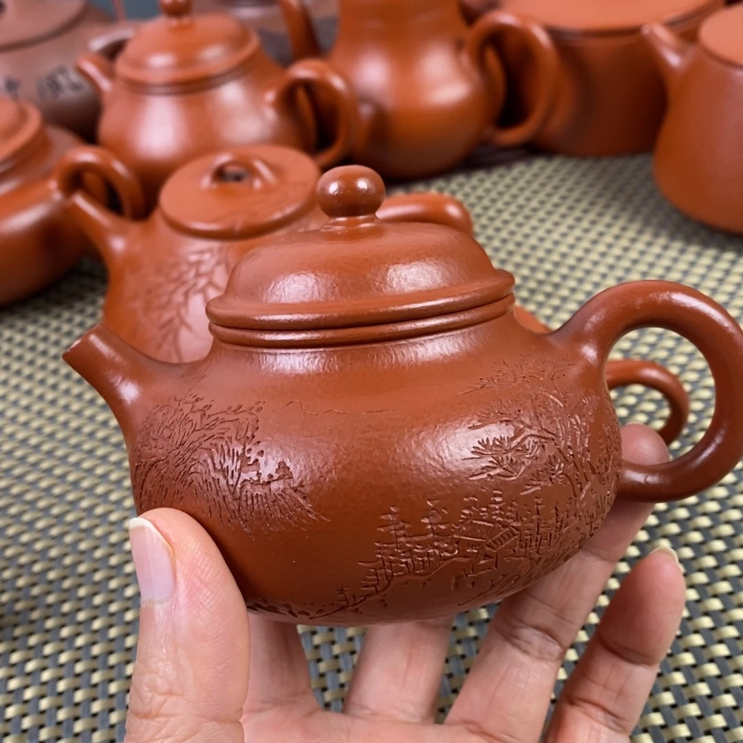茶壶紫砂朱泥全手工容天170cc
