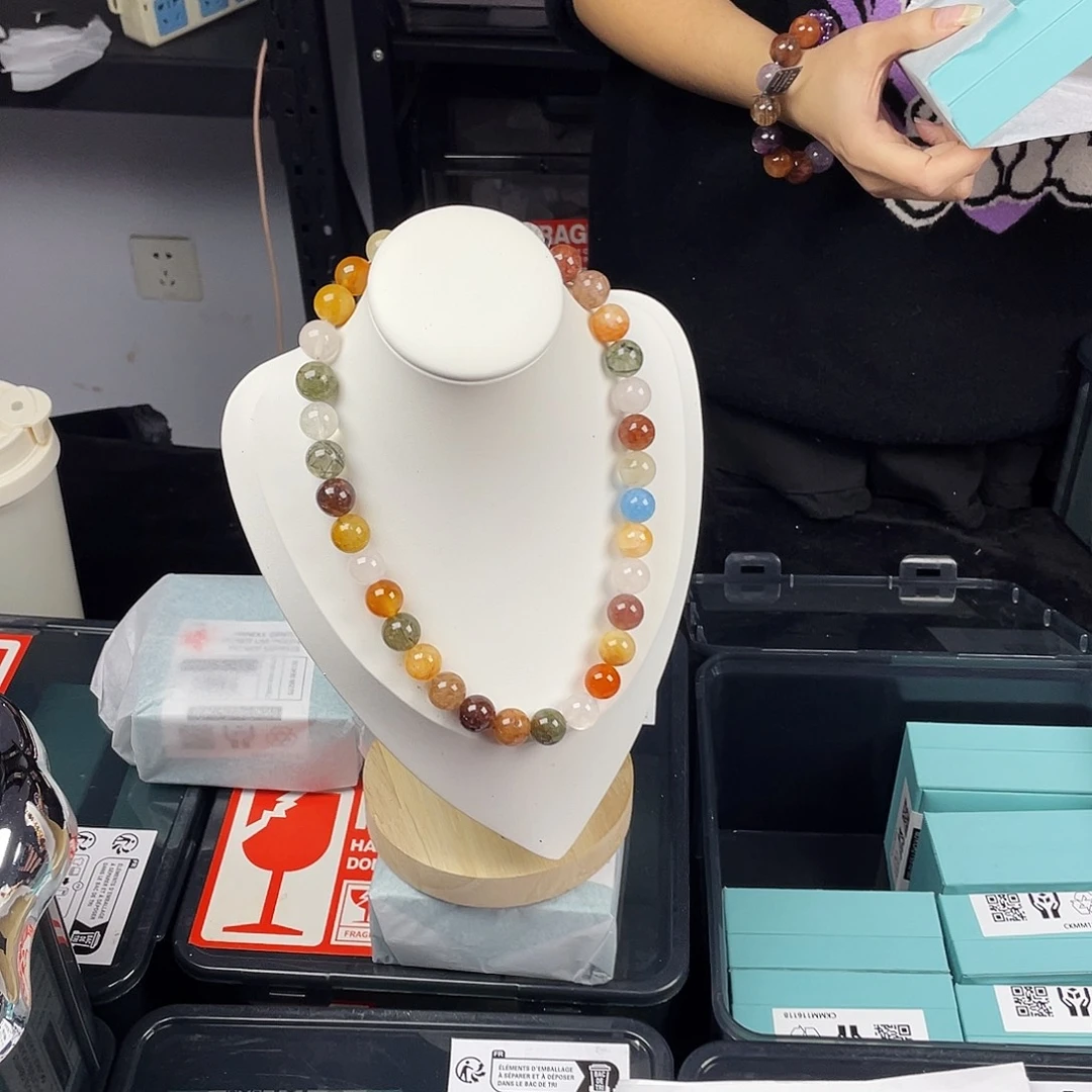 手串水晶银S925镀金镶嵌