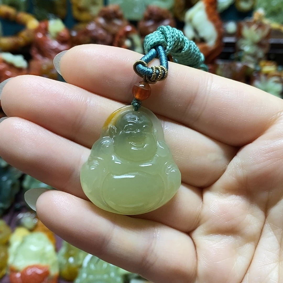 岫玉未镶嵌吊坠(赠链)微棉