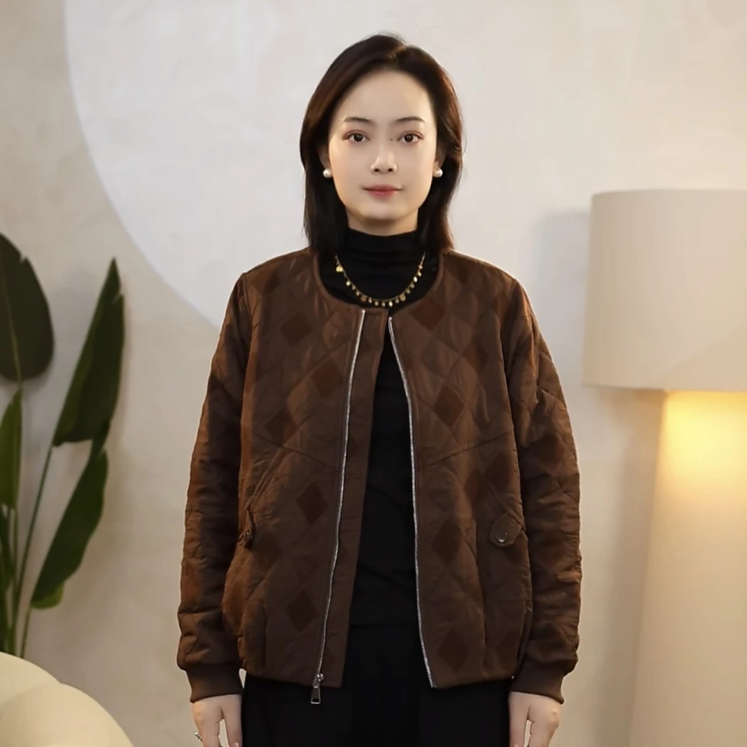 【曼姐定制】2025秋长袖秋冬短款极简大方短外套女2692
