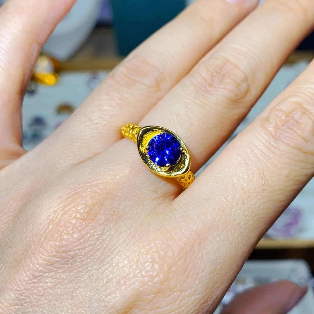 银S925镶嵌戒指托帕石