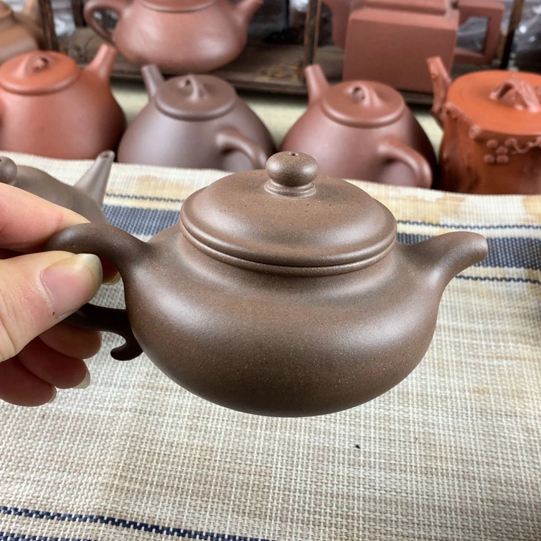 紫砂茶壶黄龙山青灰紫泥