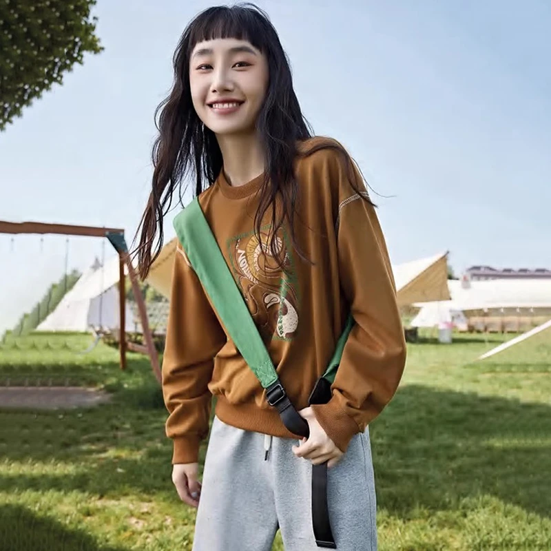 34086【觅系列】圆领印花文艺百搭卫衣33MJ237B071