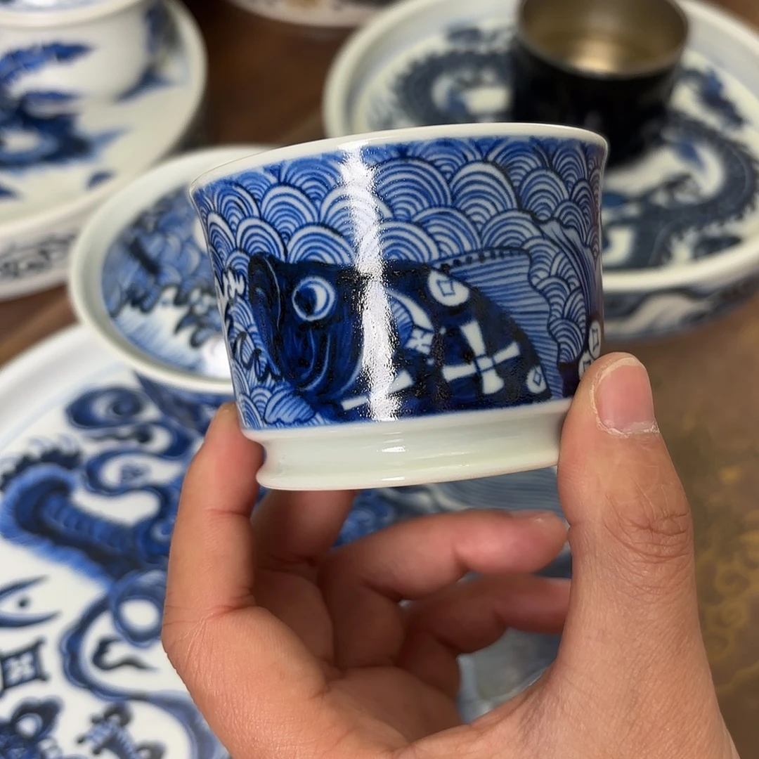 陶瓷盖碗景德镇手绘茶器
