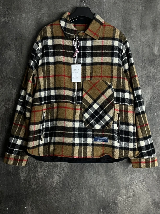 全新未使用 WE11 DONE 1码*1/格纹半拉链外套/01566