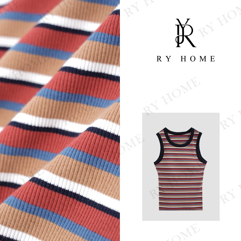 【容雨RYHOME】“溪柚”撞色条纹宽肩带背心24MJ1440