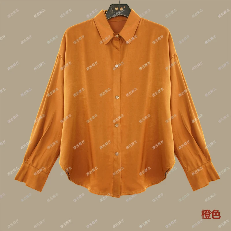 春-原创设计25-49【极简主义】翻领长袖气质百搭纯色衬衫