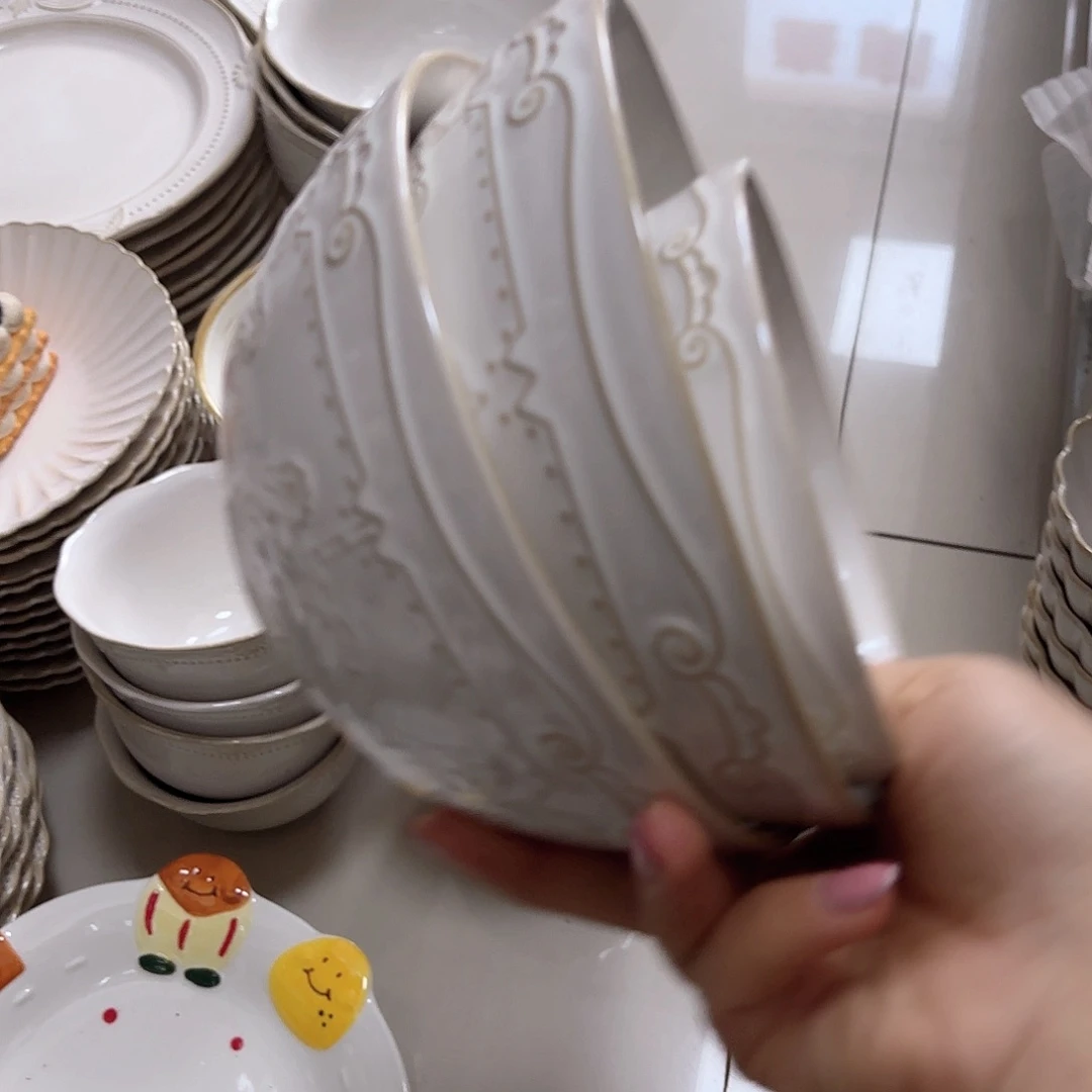 啾***糖瓷片瑕疵特价陶瓷面碗