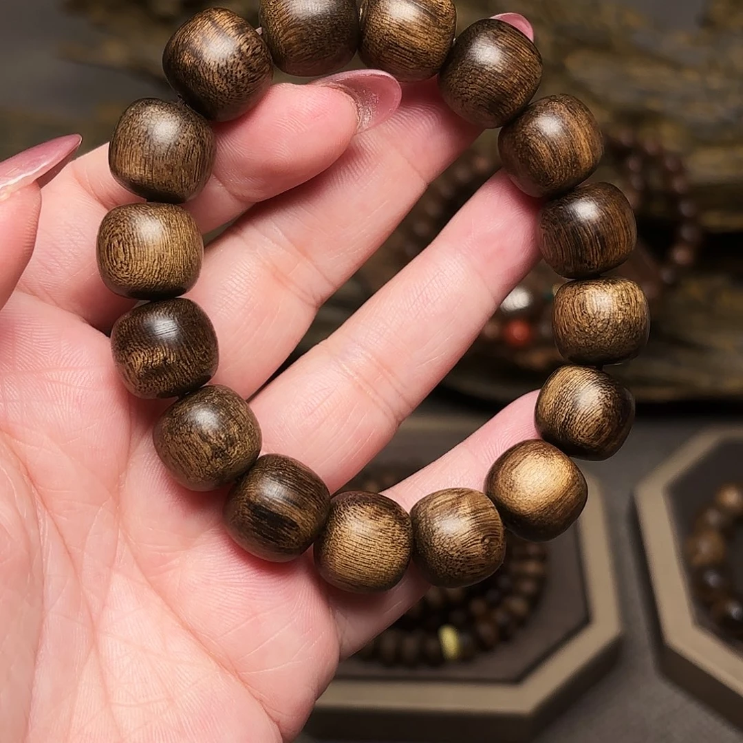 沉香手串越南芽庄白棋楠瘤疤13×14