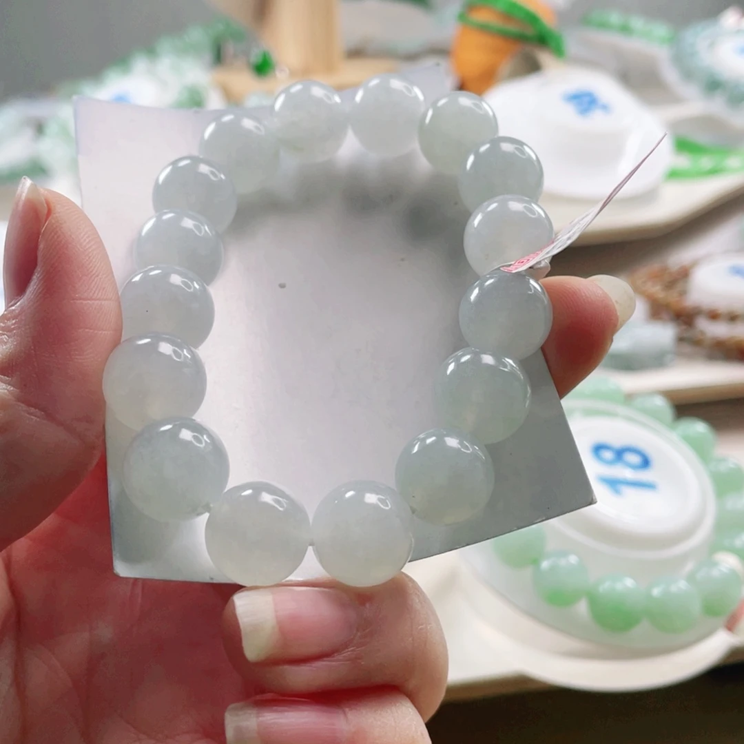 天***.翡翠未镶嵌手链手串12.7