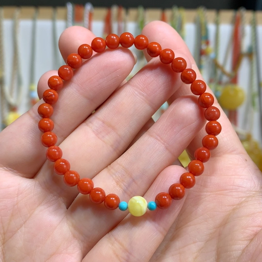 南红玛瑙手链未镶嵌5m m