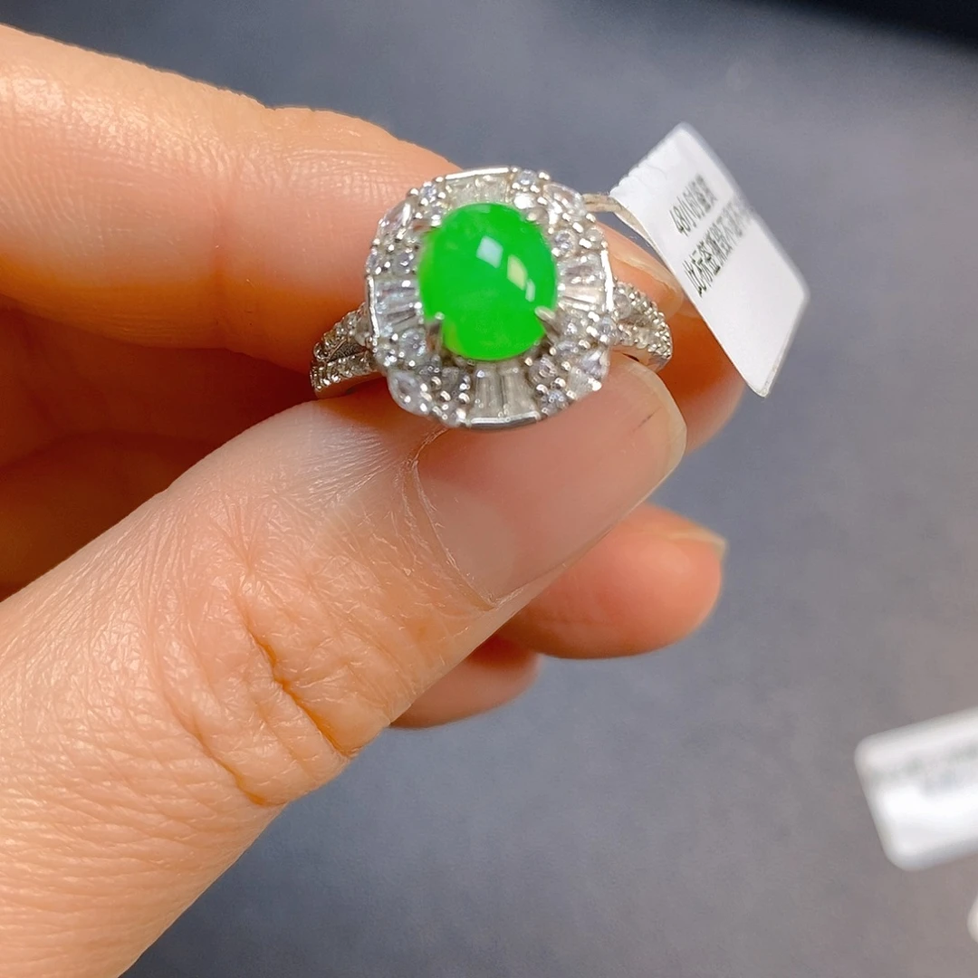 翡翠银S925镶嵌戒指