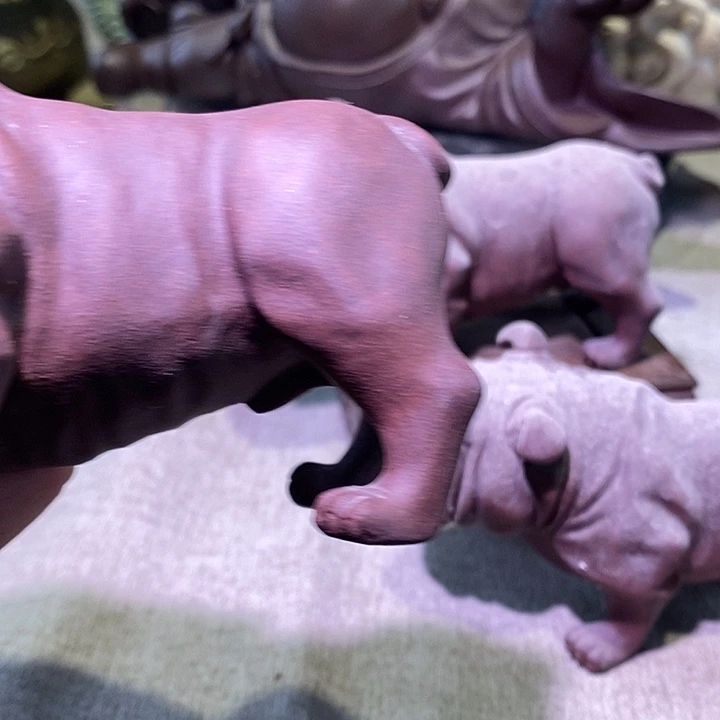 泥塑紫砂艺术花泥狗狗