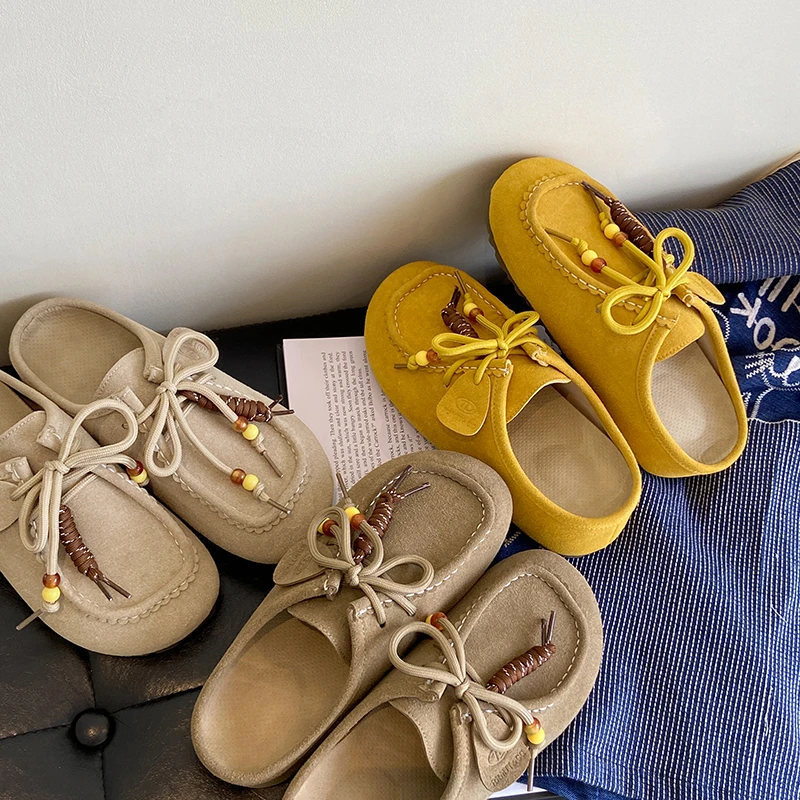 复古时尚百搭厚底包头半拖鞋女外穿2025夏季新款内增高休闲勃肯鞋