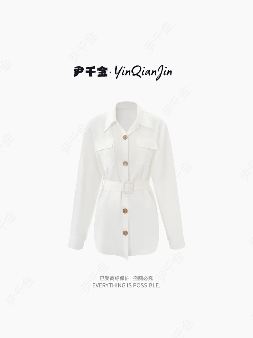 尹千金J【上东区老钱】70天丝30亚麻松弛老钱度假设计感衬衫C257034