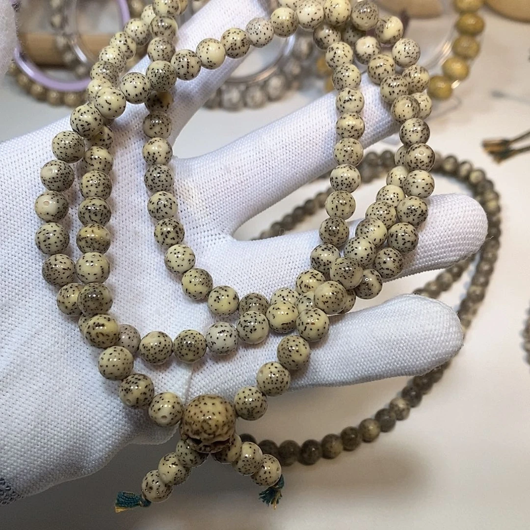 吊坠星月菩提7圆石玉108