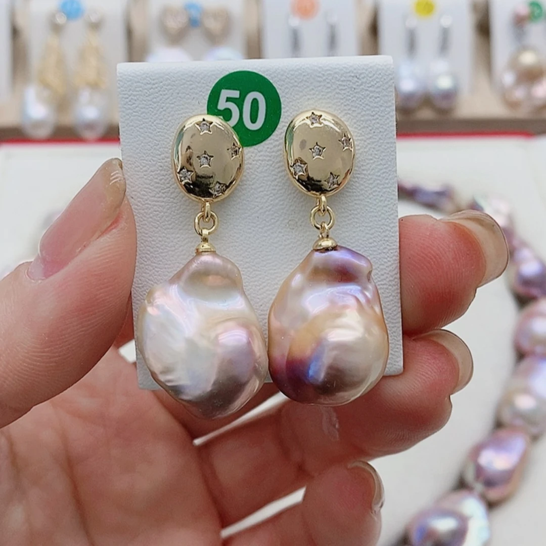 【闪购商品】淡水珍珠耳饰银S925镶嵌