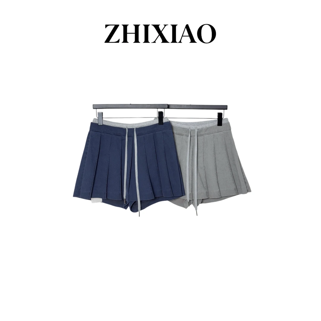 【ZHIXIAO】夏季新款：抽绳百褶裤裙10443